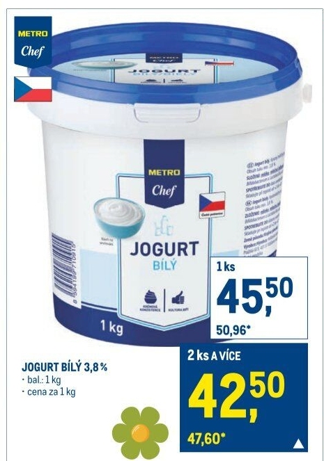 Bílý jogurt Metro Chef