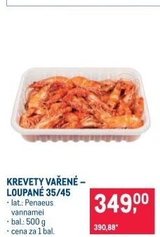 Krevety vařené loupané