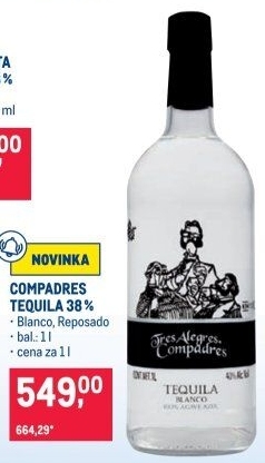 Tequila Blanco Tres Alegres Compadres