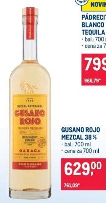 Tequila Mezcal Gusano Rojo