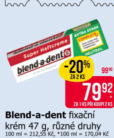 Fixační krém na zubní protézu Blend-a-dent