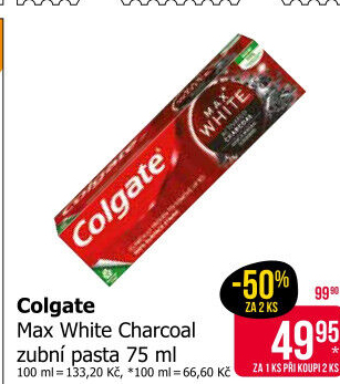Pasta na zuby Max White Charcoal Colgate