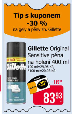 Pěna na holení pánská Sensitive Skin Gillette
