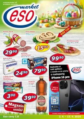 akční leták ESO MARKET 2.4.2025-13.4.2025