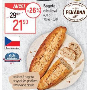 Bageta s cibulkou
