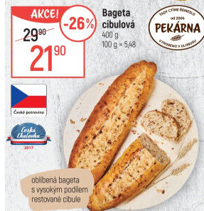 Bageta s cibulkou