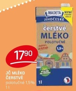 Mléko čerstvé lahodné Jihočeské Madeta - 1,5% polotučné