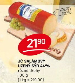 Sýr uzený salámový 44% Jihočeský Madeta