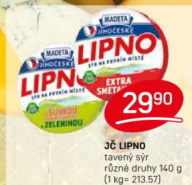 Tavený sýr Jihočeské Lipno Madeta