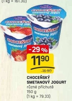 Jogurt smetanový ochucený Choceňský