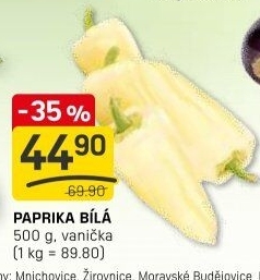 Paprika bílá
