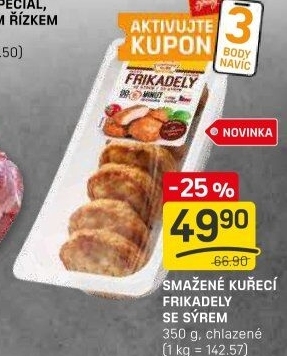 Smažené kuřecí Frikadely se sýrem mražené Vodňanské kuře