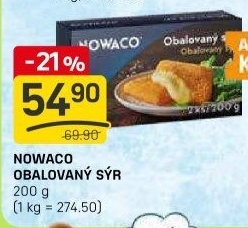 Sýr obalovaný mražený Nowaco