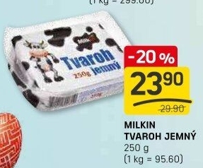 Tvaroh jemný Milkin