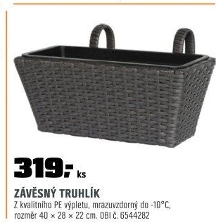Balkónový truhlíks držákem šedý