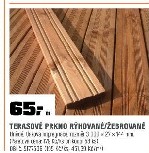 Prkno terasovéhnědé 3000 mm