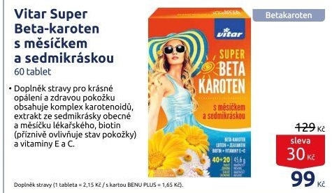 Doplněk stravy Super beta-karoten s měsíčkem a sedmikráskou Vitar