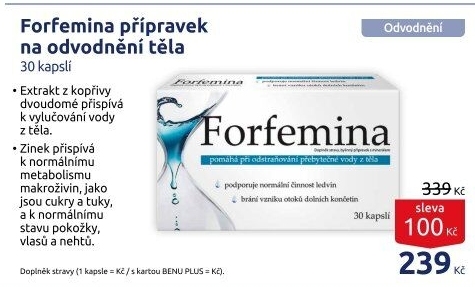 Přípravek na odvodnění Forfemina