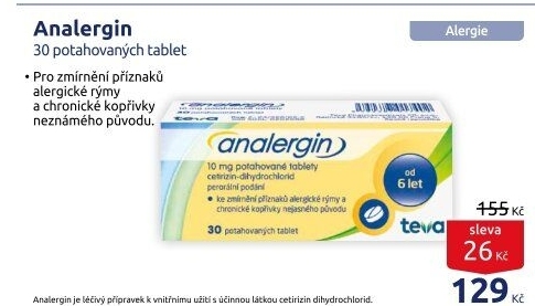 Tablety proti alergii Analergin