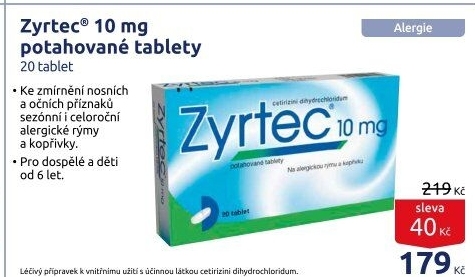 Tablety proti alergii Zyrtec Ucb Pharma