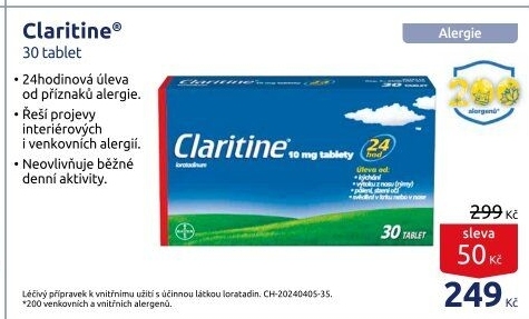 Tablety proti alergiím Claritine