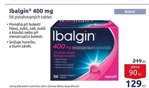 Tablety proti bolesti 400 Ibalgin