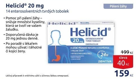 Tablety proti pálení žáhy Helicid