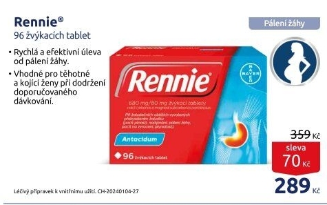 Žvýkací tablety proti pálení žáhy Rennie
