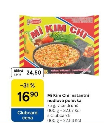 Instantní polévky Mi Kim Chi Vina Acecook