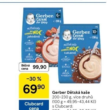 Kaše mléčná Gerber Natural for Baby