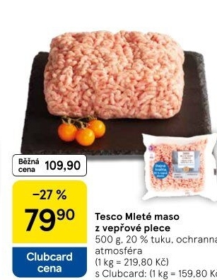 Maso mleté vepřové z plece Tesco