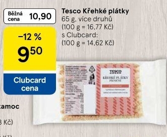Plátky křehké Tesco