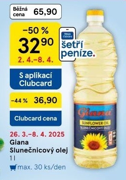 Slunečnicový olej Giana