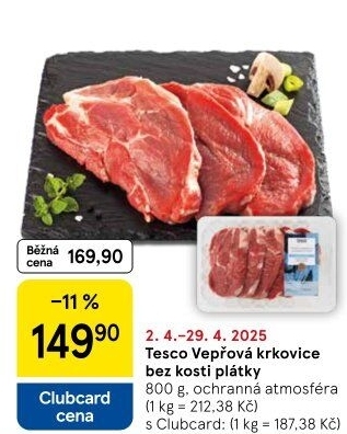 Vepřová krkovice bez kosti Tesco