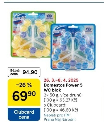 WC blok tuhý Power 5 Domestos