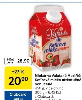 Kefírové mléko ochucené Mlékárna Valašské Meziříčí