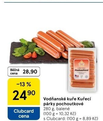Párky kuřecí pochoutkové Vodňanské kuře