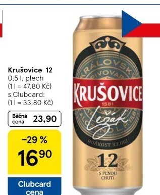 Pivo světlý ležák Královský 12° Krušovice