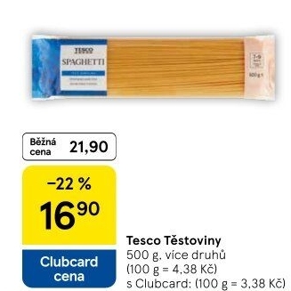 Těstoviny Tesco