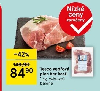 Vepřová plec bez kosti Tesco