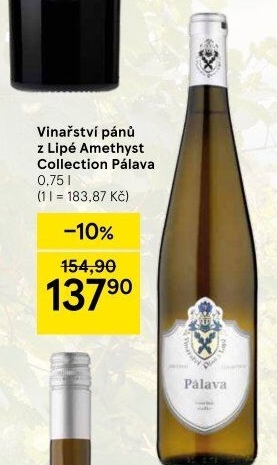Víno Pálava Amethyst Collection Vinařství Pánů z Lipé