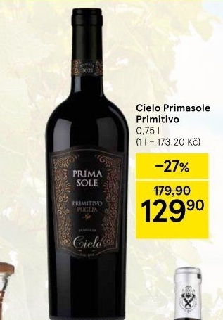 Víno Primitivo Primasole Cielo