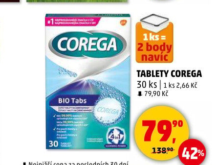 Antibakteriální tablety na zubní protézy Corega