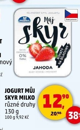 Dezert zakysaný ochucený Můj Skyr 0% Milko