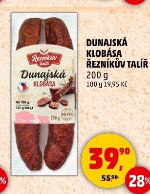 Dunajská klobása Řezníkův talíř