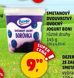 Jogurt smetanový ovocný Boni
