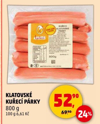 Kuřecí klatovské párky DZ Klatovy