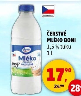 Mléko čerstvé Boni - 1,5% polotučné