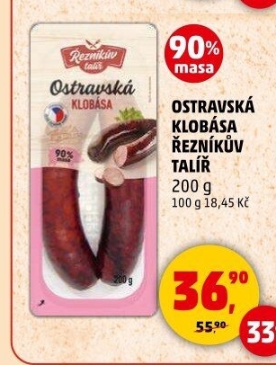 Ostravská klobása Řezníkův talíř