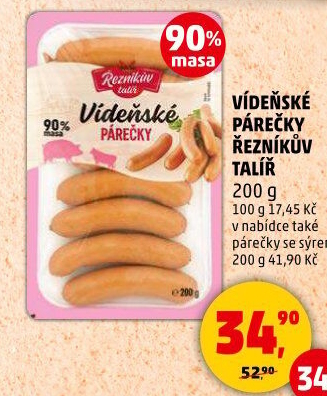 Párky vídeňské Řezníkův talíř
